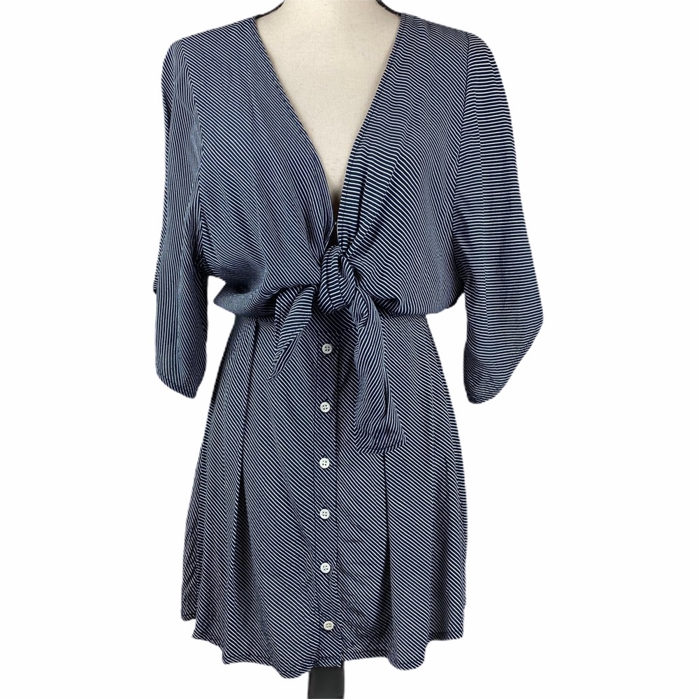 Faithfull The Brand Romper Skirt Striped Knot Tie